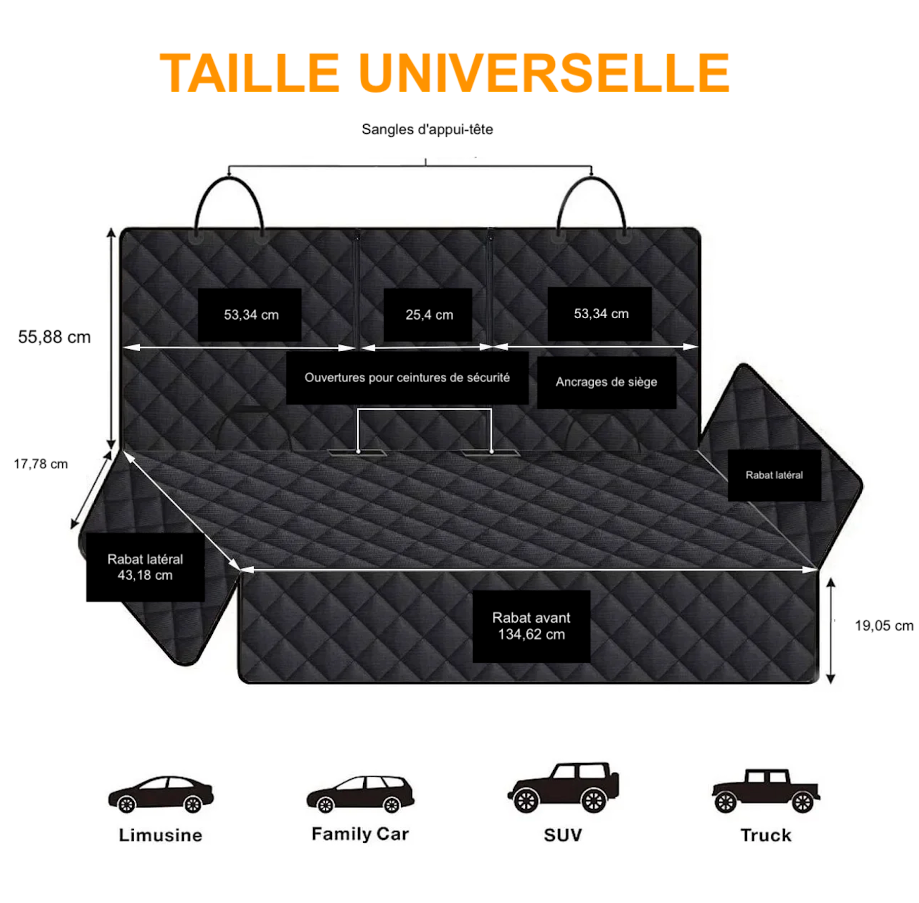 Protecteur de banquette arrière de voiture pour animaux