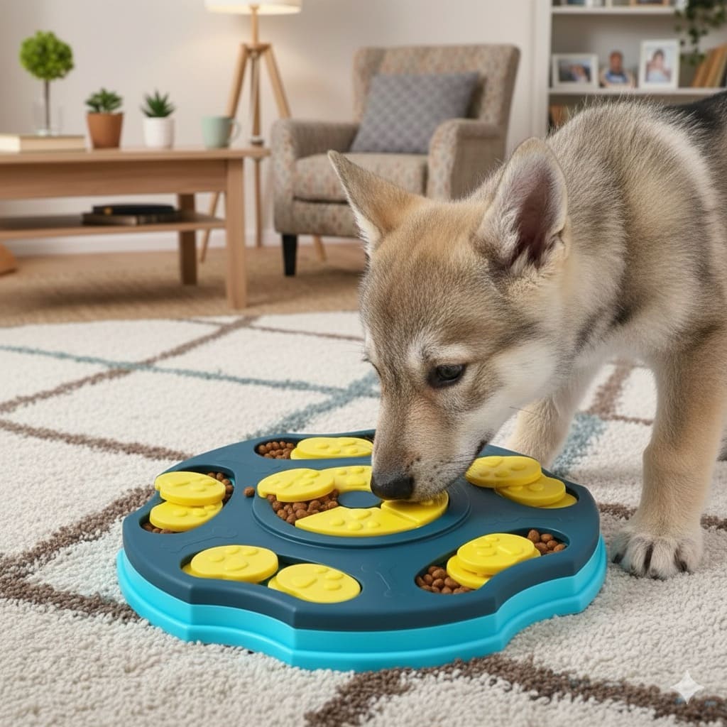 Slow-feeder bowl - puppy training toy