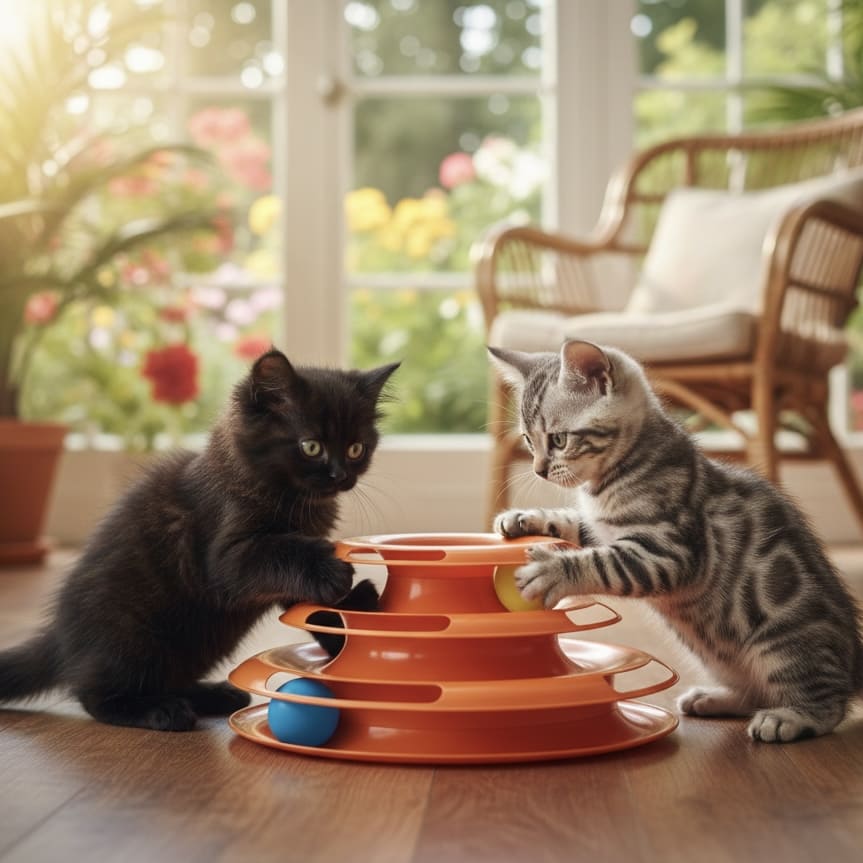 Interaktiver Katzenspielzeugturm