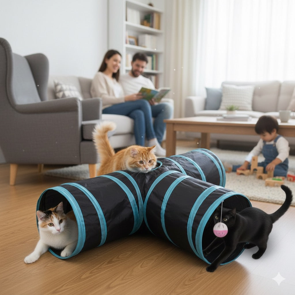 Tunnel de jeu interactif pour chats