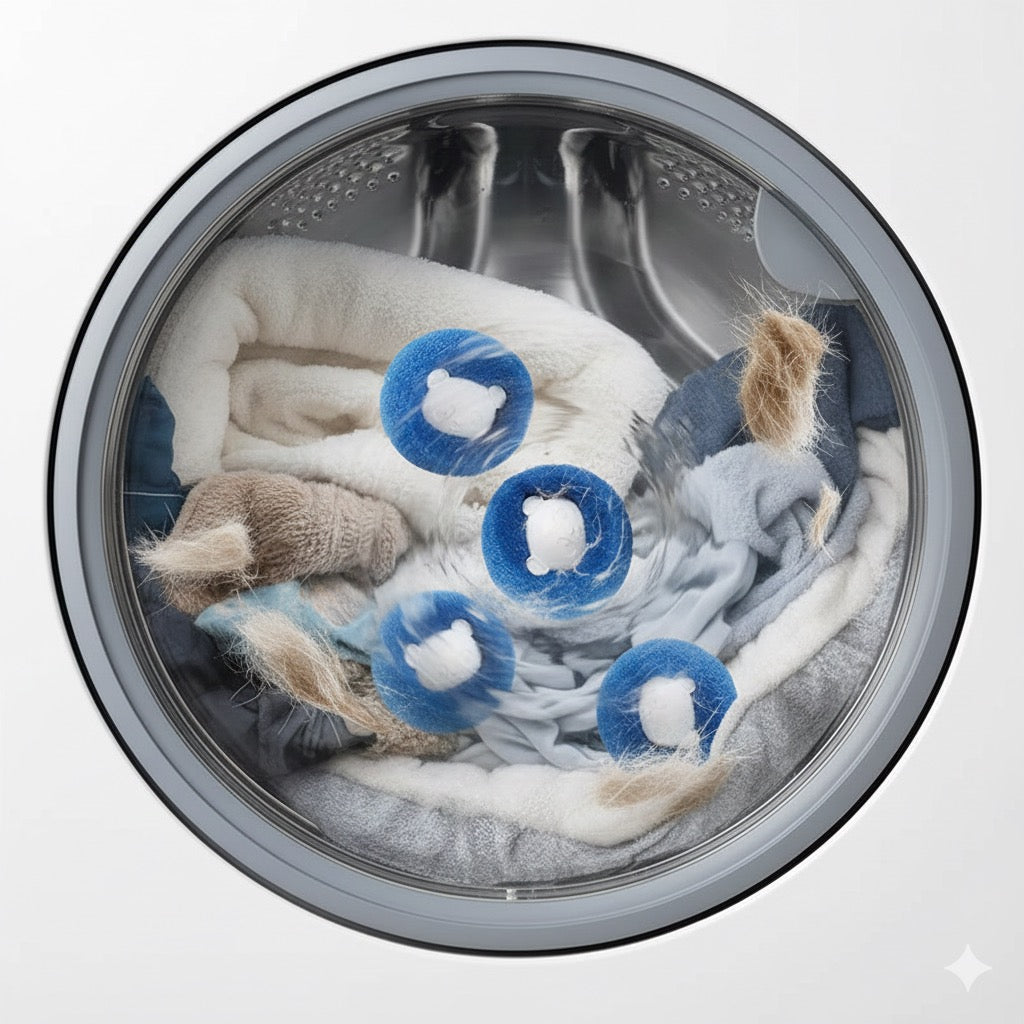 Boule anti-poils pour machine à laver