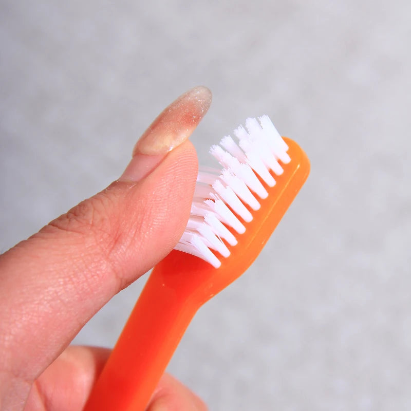 Set of 5 Double-Headed Dog & Cat Toothbrushes – Long Handle, Soft Bristles, Pet Dental Care