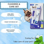 4-in-1 Cat & Dog Dental Kit – Double-Headed Toothbrush + Edible Fresh Breath Toothpaste