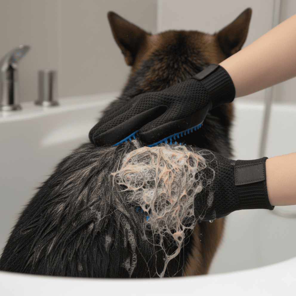Dog and cat grooming gloves