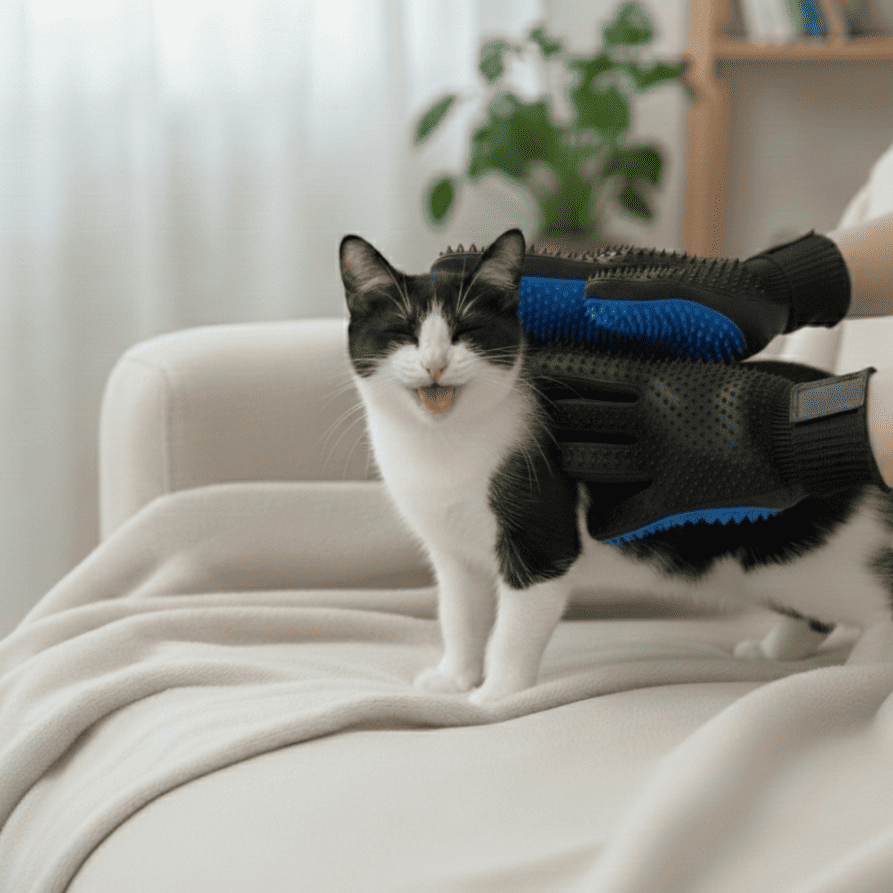 Dog and cat grooming gloves
