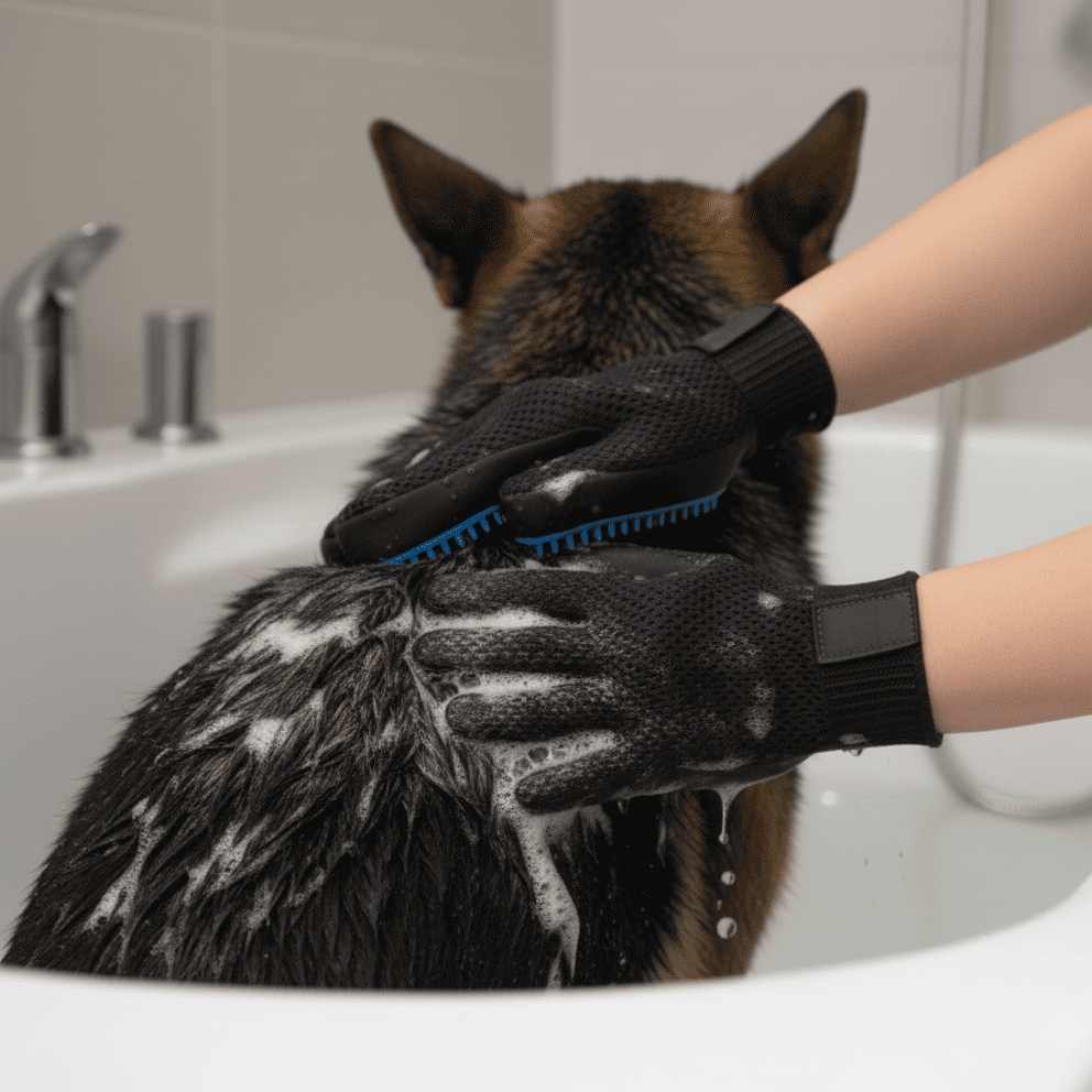 Dog and cat grooming gloves