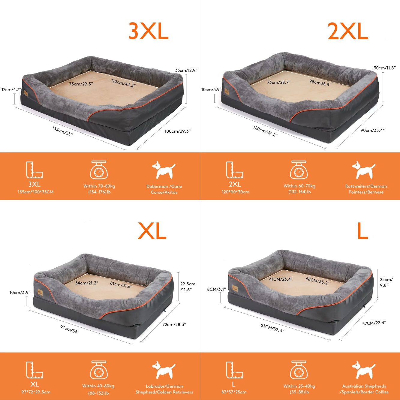 Panier pour chien - orthopédique